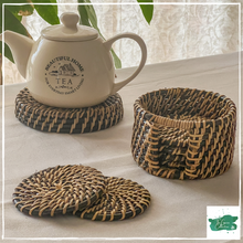 Lade das Bild in den Galerie-Viewer, ITIKA Néro Coasters (Set of 6) with Holder